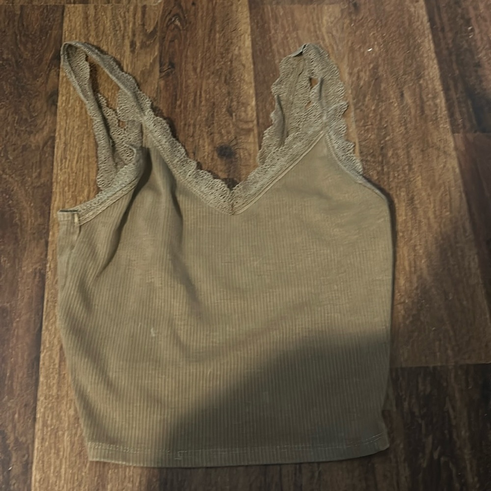 Brown laced tank top